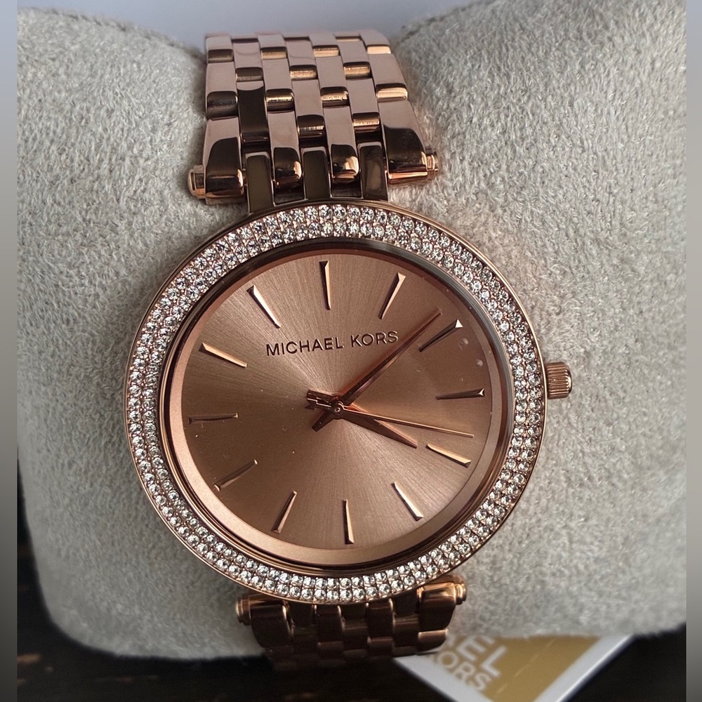 MICHAEL KORS Watch,Michael Kors Women's Watch in Rose Gold with Crystal Accents - Picture 3 of 12